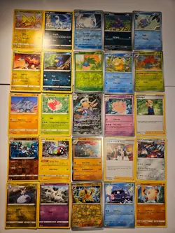 Pokemon 25 Card Bulk Lot | 5 Holo + 20 Common - Authentic TCG Collection (282) - Image 1