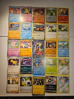 Pokemon 25 Card Bulk Lot | 5 Holo + 20 Common - Authentic TCG Collection (269) - Image 1