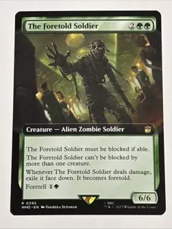 MTG Universes Beyond: Doctor Who The Foretold Soldier Extended Art 0395 NM Rare - Image 1