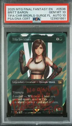 2025 MTG Final Fantasy Borderless Surge Foil #0536 Tifa Lockhart PSA 10 GEM MINT - Image 1