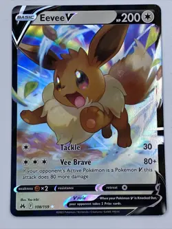 Pokemon TCG Eevee V Sword & Shield - Crown Zenith 108/159 Holo Ultra Rare - Image 1
