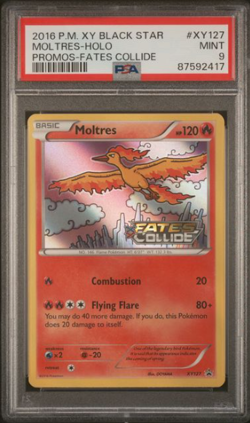 2016 Pokemon TCG - Moltres XY127 Fates Collide Black Star Promo Holo - PSA 9 - Image 1