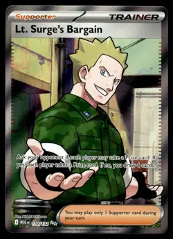 Pokemon TCG Mega Evolutions #170/132 Lt. Surge's Bargain NM - Image 1