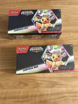 LOT OF 2 Pokemon TCG Scarlet & Violet Prismatic Evolutions Surprise Box SEALED - Image 1