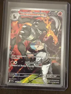 Pokemon TCG Team Rocket's Houndoom 191/182 Sv10 Destined Rivals IR Full Art Holo - Image 1