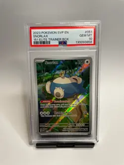 Pokemon Snorlax 051 Scarlet & Violet ETB Promo Graded PSA 10 Gem Mint - Image 1