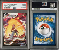 2022 Pokemon Sword & Shield Full Art Pikachu Vmax Lost Origin PSA 10 - Image 3