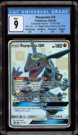 Pokemon CGC 9 Shiny Rayquaza GX 177a/168 Hidden Fates Premium Collection Promo - Image 1