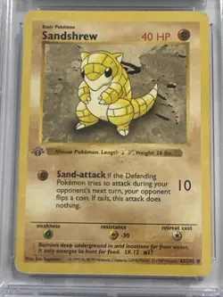 Sandshrew 1999 Pokemon Base Set First Edition (1st) 62/102 CGC 4 - Image 3