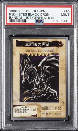 1998 YU-GI-OH! JPN BANDAI-1ST GENERATION #10 RED-EYES BLACK DRAGON PSA 9 - Image 1