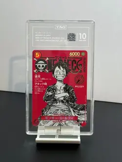 TAG GEM MINT 10 Monkey D. Luffy SR Promo 2025 ST21-014 One Piece Japanese Card-1 - Image 1