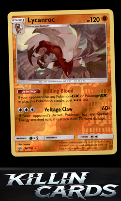 Reverse Holofoil Lycanroc 124/236 Pokemon Holo Rare SM - Cosmic Eclipse Card NM - Image 1