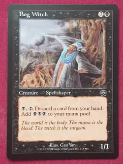 Magic The Gathering MERCADIAN MASQUES BOG WITCH black card MTG - Image 1