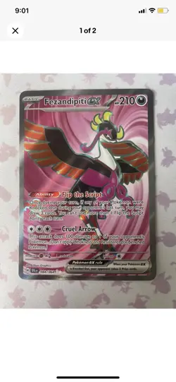 Pokemon TCG Fezandipiti EX 084/064 Shrouded Fable Ultra Rare Holo Card - Image 1