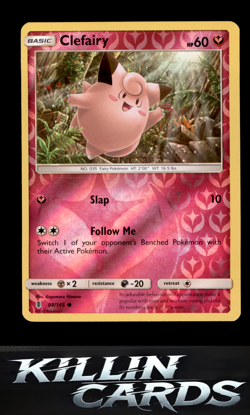 Reverse Holofoil Clefairy 88/145 Pokemon Common SM - Guardians Rising Card NM - Image 1