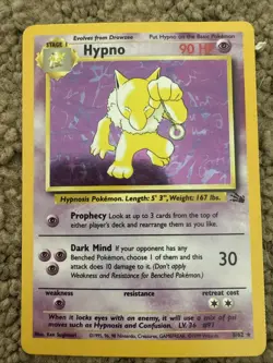 Hypno 8/62 Fossil Unlimited Holo Rare Pokemon Card LP - Image 1