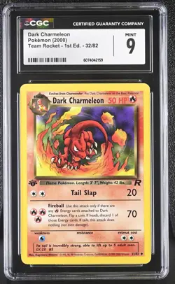 CGC 9 MINT Dark Charmeleon Team Rocket 1st Edition 32/82 Pokemon Card - Image 1