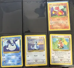 Pokemon Base Set Near Complete Common & Uncommon Set WOTC 62 Pokemon Cards - Image 1