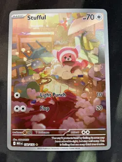 Stufful 154/132 Me01: Mega Evolution Holo Pokemon Card Full Art Normal Type - Image 1