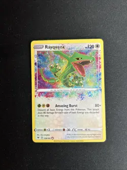 Pokemon TCG Rayquaza Card 138/185 Amazing Rare Vivid Voltage PSA Contender NM - Image 1