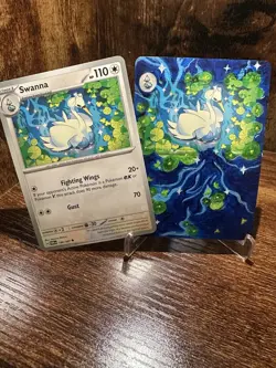 Customized Pokemon Art Card - 1/1 original hand painted Acrylic Paint Swanna - Image 2