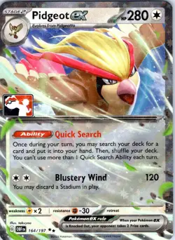 Pidgeot ex Double Rare Prize Pack Series Cards 164/197 NM - Image 1