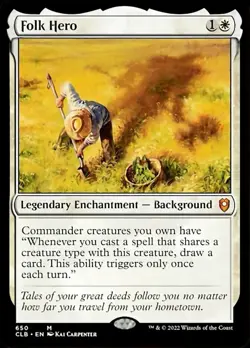 MTG Folk Hero - Foil, NM-Mint, English Commander Legends: Battle for Baldur's Ga - Image 1