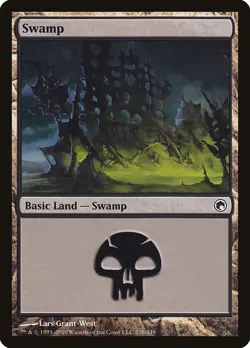 12x SWAMP basic lands (mixed art) - LP - Scars of Mirrodin / Mirrodin Besieged - Image 2