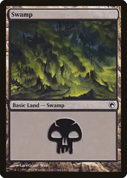 12x SWAMP basic lands (mixed art) - LP - Scars of Mirrodin / Mirrodin Besieged - Image 4