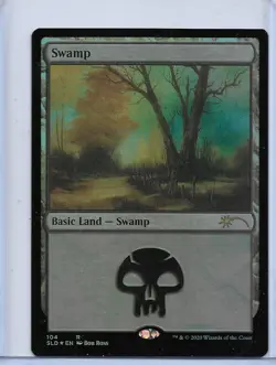 MTG magic 1x Swamp (104) (Bob Ross) FOIL (M/NM) Secret Lair Drop Series - Image 1