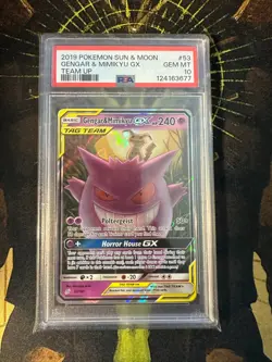Pokemon Gengar Mimikyu GX 53/181 Team Up PSA 10 - Image 1