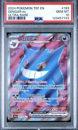 2024 POKEMON TEF EN-TEMPORAL FORCES ULTRA RARE #193 GENGAR EX PSA 10 - Image 1