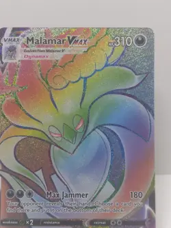 Pokemon Holo Full Art Rainbow Malamar VMAX 198/192 Rebel Clash NM - Image 4