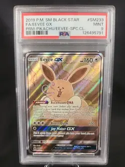 Eevee GX PSA 9 SM233 SM Black Star Promo Sun Moon Pokemon English Full Art - Image 1