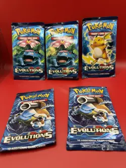 Pokemon TCG - XY Evolutions (EVO) Booster Packs - Lot of 5 - New Sealed - Image 1