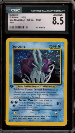 Pokemon Suicune Neo Revelation 1st Edition Holo Rare #14 CGC 8.5 - Image 1