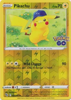Reverse Holo Pikachu 027/078 Common Pokemon GO Pokemon TCG - Image 1