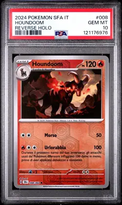 2024 POKEMON SFA ITALIAN IT SHROUDED FABLE #008 HOUNDOOM REV HOLO PSA 10 Pop 1/1 - Image 1