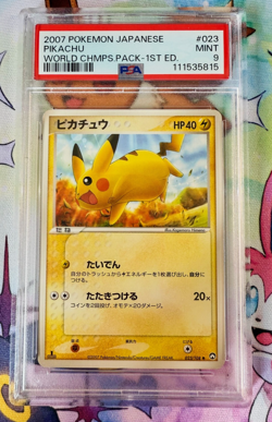PIKACHU 023/108 2007 WORLD CHAMPIONSHIP PACK 1ST EDITION JAPANESE POKEMON PSA 9 - Image 1