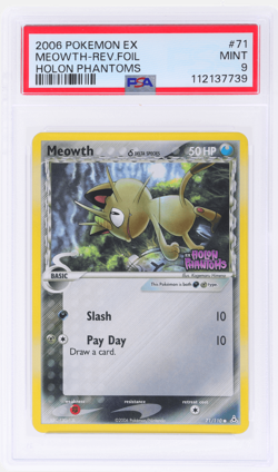 2006 Pokemon Ex Holon Phantoms Meowth Reverse Holo #71 PSA 9 - Image 1