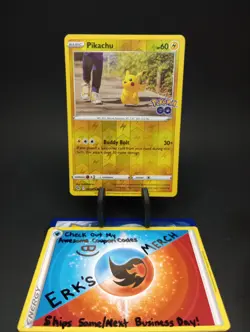 Pikachu 027/078 Pokemon GO Reverse Holo Common Pokemon Card - Image 1