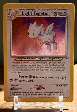 LP Vintage Light Togetic Pokemon Card | WotC Holo Rare | 2002 Neo Destiny 15/105 - Image 1