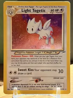 LP Vintage Light Togetic Pokemon Card | WotC Holo Rare | 2002 Neo Destiny 15/105 - Image 2
