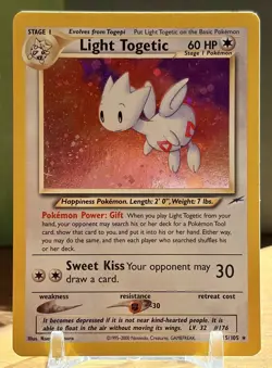 LP Vintage Light Togetic Pokemon Card | WotC Holo Rare | 2002 Neo Destiny 15/105 - Image 3