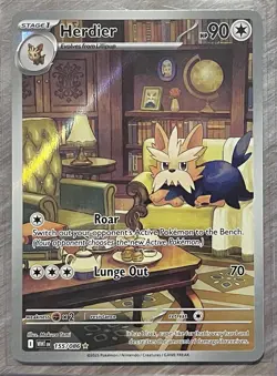 Pokemon TCG White Flare Herdier Illustration Rare Card 155/086 IR - Image 1