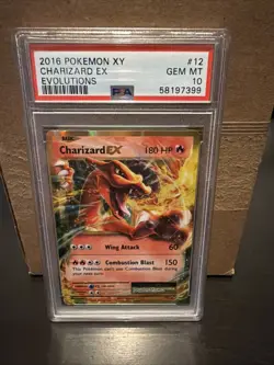 Pokemon TCG Charizard-EX Evolutions Holo Rare Card 12/108 PSA 10 - Image 1