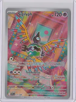 SIGILYPH 2025 POKEMON TCG WHITE FLARE ILLUSTRATION RARE HOLO CARD 121/086 - Image 1