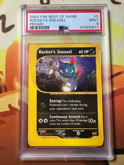 PSA 9 MINT Rocket's Sneasel #5 (Best of Game) Rare Promo Pokemon Card - Image 1