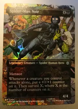 Spider-Man Noir (Borderless) Marvel's Spider-Man Foil MTG NM - Image 1