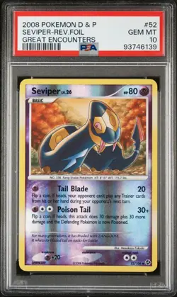 Pokemon TCG D & P Seviper Great Encounters 52/106 Reverse Holo PSA 10 Gem Mint - Image 1